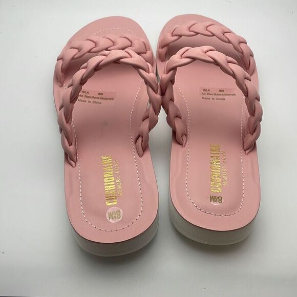 CUSHIONAIRE Women's braided slide sandal SIZE 8.5 PINK - Picture 4 of 8